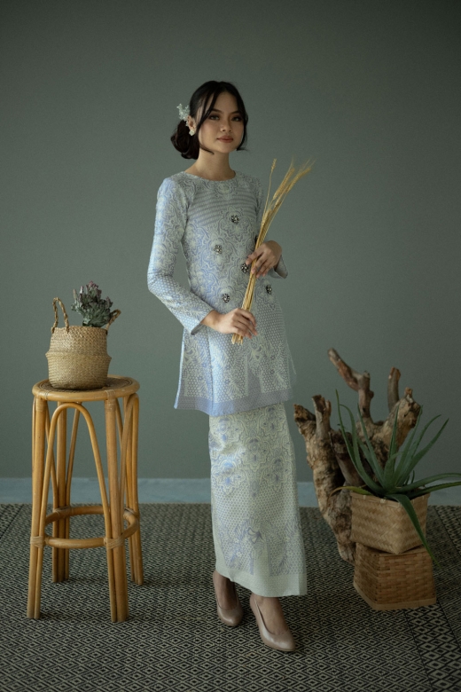 Raisa Brocade Tenun Pesak - Lilac Grey